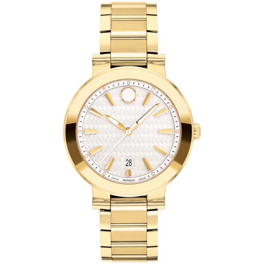 Macy s Movado Women s Vizio Swiss Quartz Light Yellow Pvd Bracelet Watch 32mm available now at Roosevelt Field