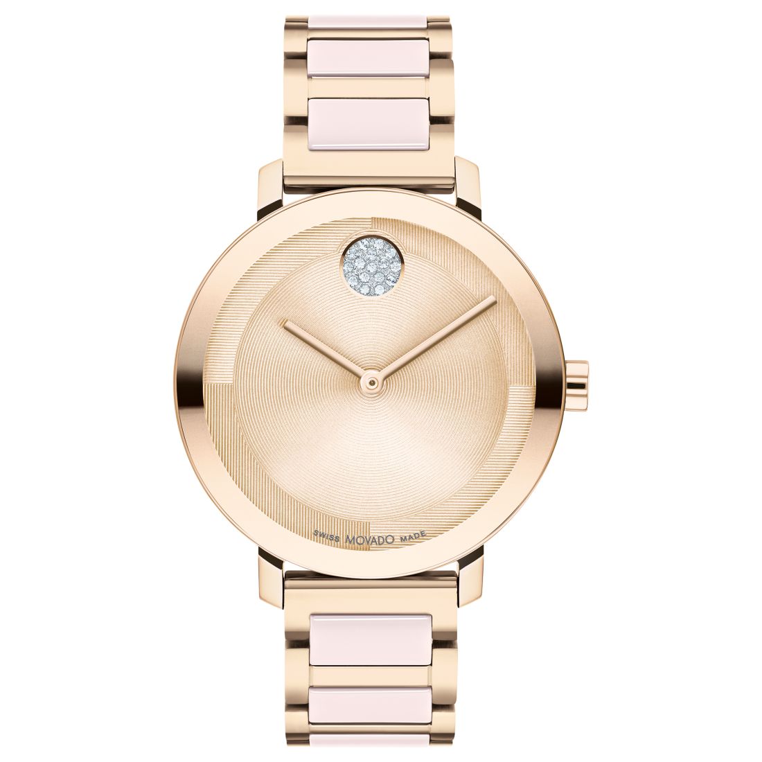 Movado Women's Swiss Bold Evolution 2.0 Blush Ceramic & Carnation Ion Plated Steel Bracelet Watch 34mm