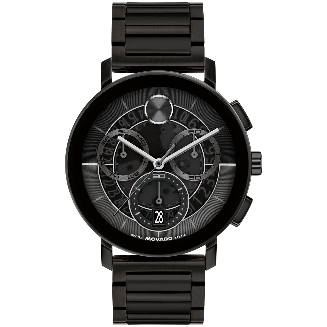 Movado Men's Bold Evolution 2.0 Swiss Quartz Chrono Ionic Plated Black Steel Watch, 42mm