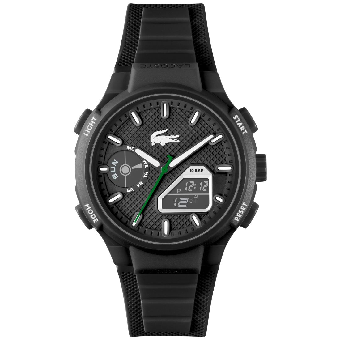 Lacoste Men's LC33 Black Silicone Strap Watch 45mm