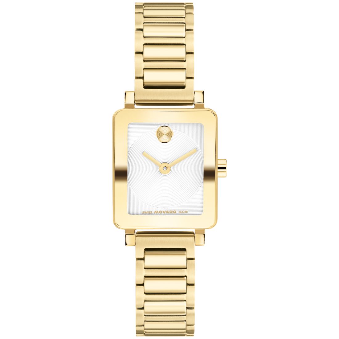 Movado Women's Bold Evolution 2.0 Mini Tank Swiss Quartz Ionic Plated Light Yellow Gold Steel Watch, 20x23mm