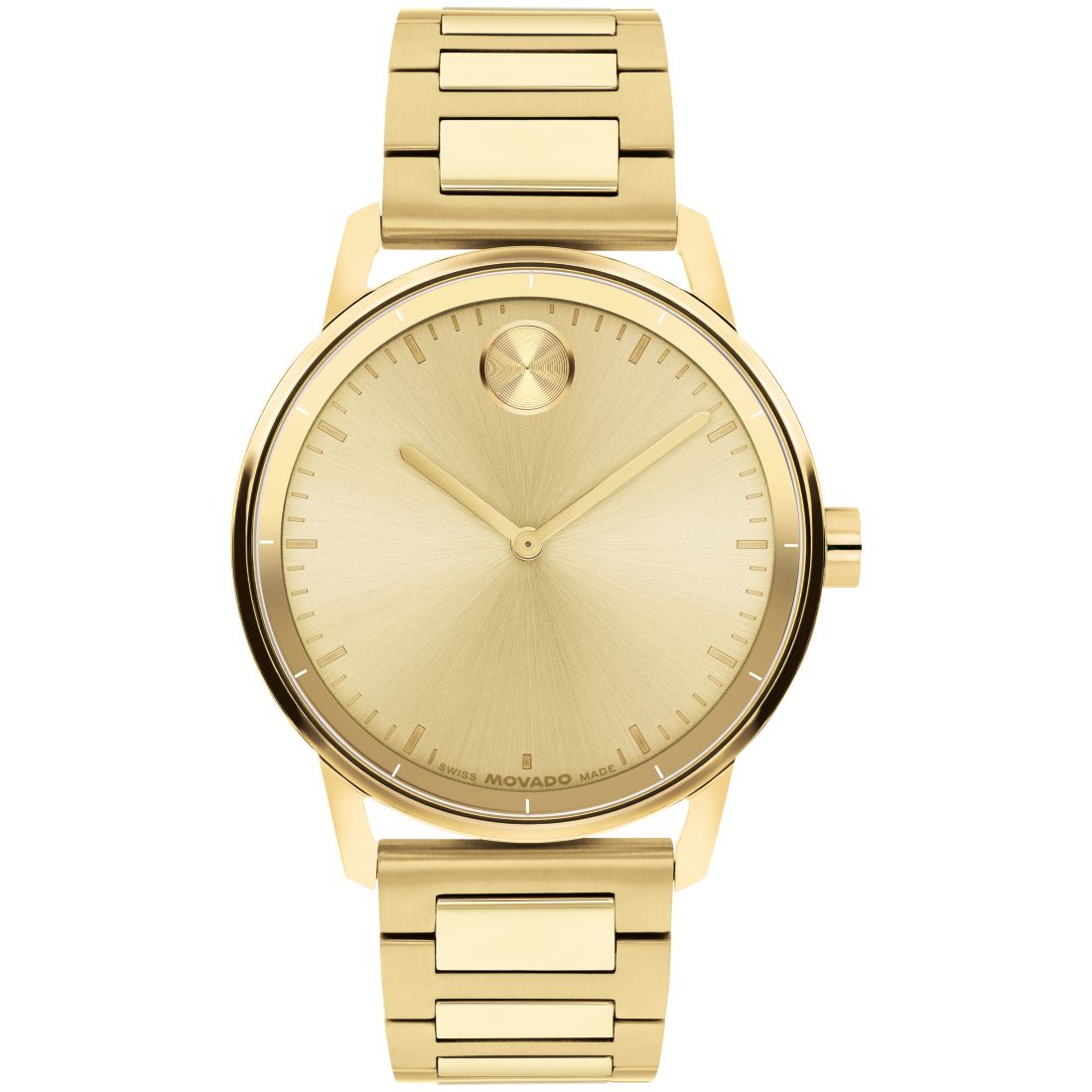 Movado Men's Bold Echo Swiss Quartz Ionic Plated Light Yellow Gold Steel Watch 40mm