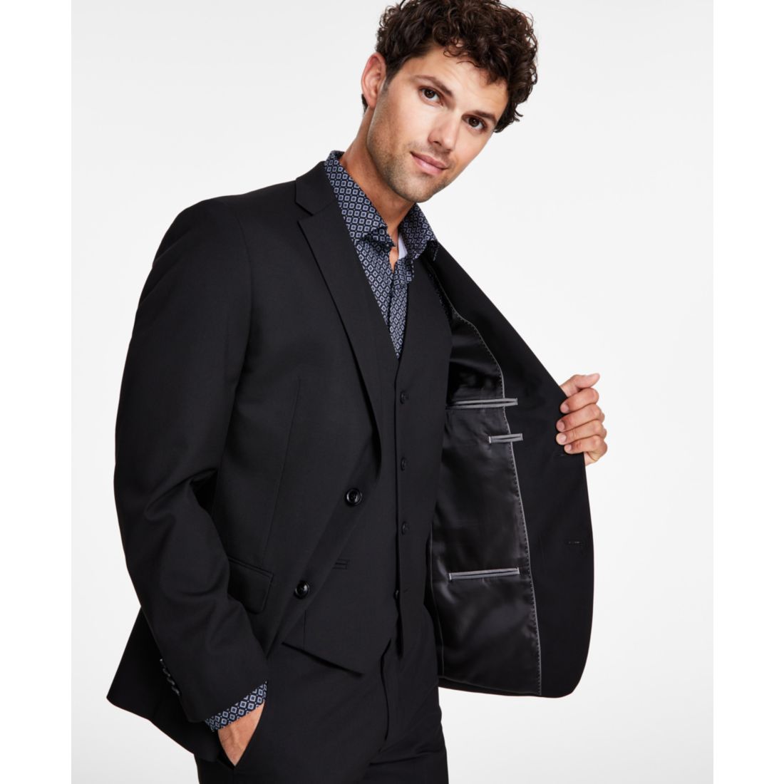 Macy's Alfani Blazer Mens Mens 42R Alfani Made By Macys Black