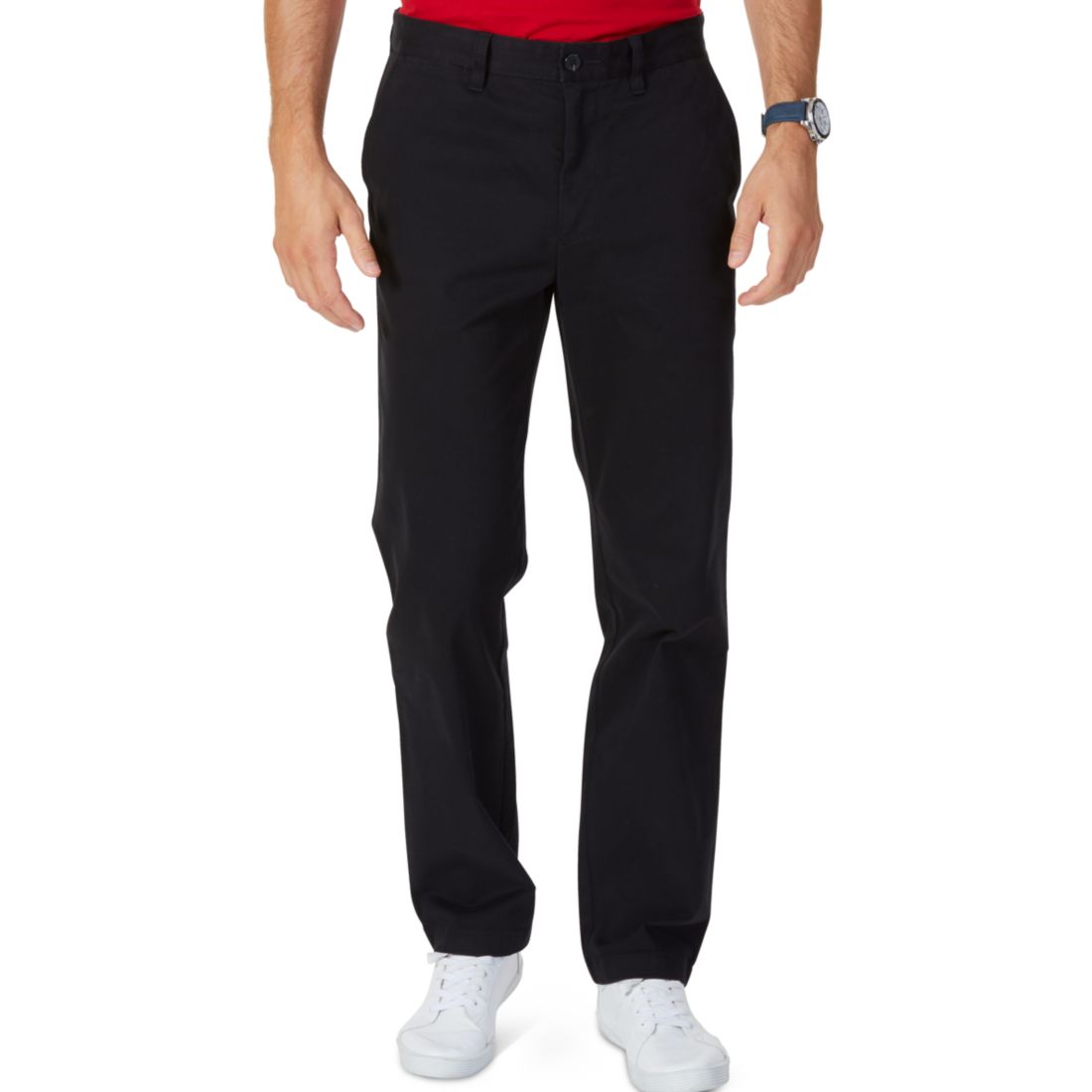 Nautica Men's Classic-Fit Stretch Solid Flat-Front Chino Deck Pants