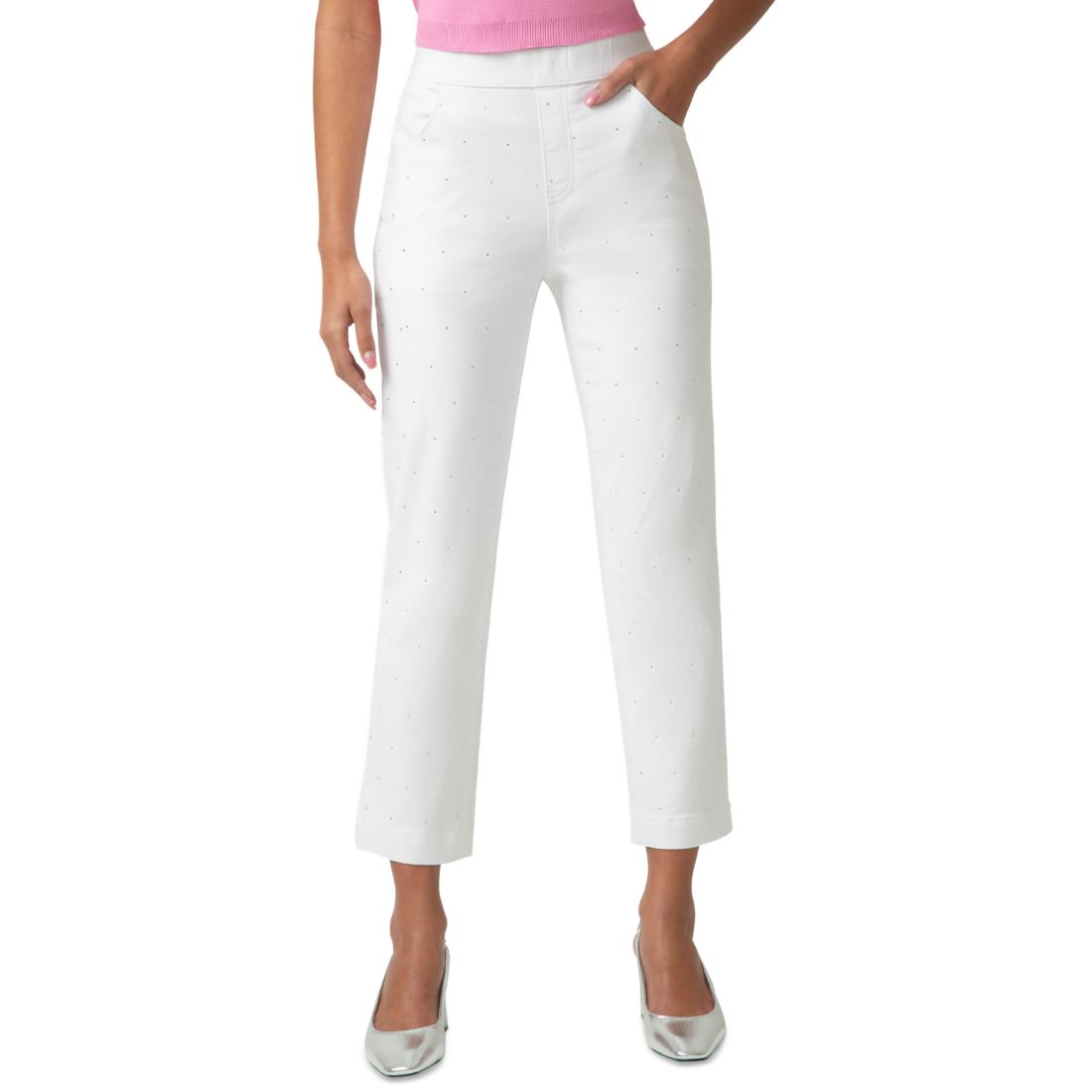 Hue Women's Rhinestone Denim Pull-On Pants