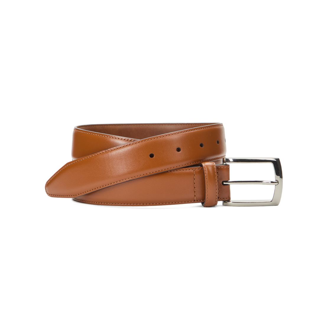 Johnston & Murphy Men's Rectangular Buckle Leather Belt