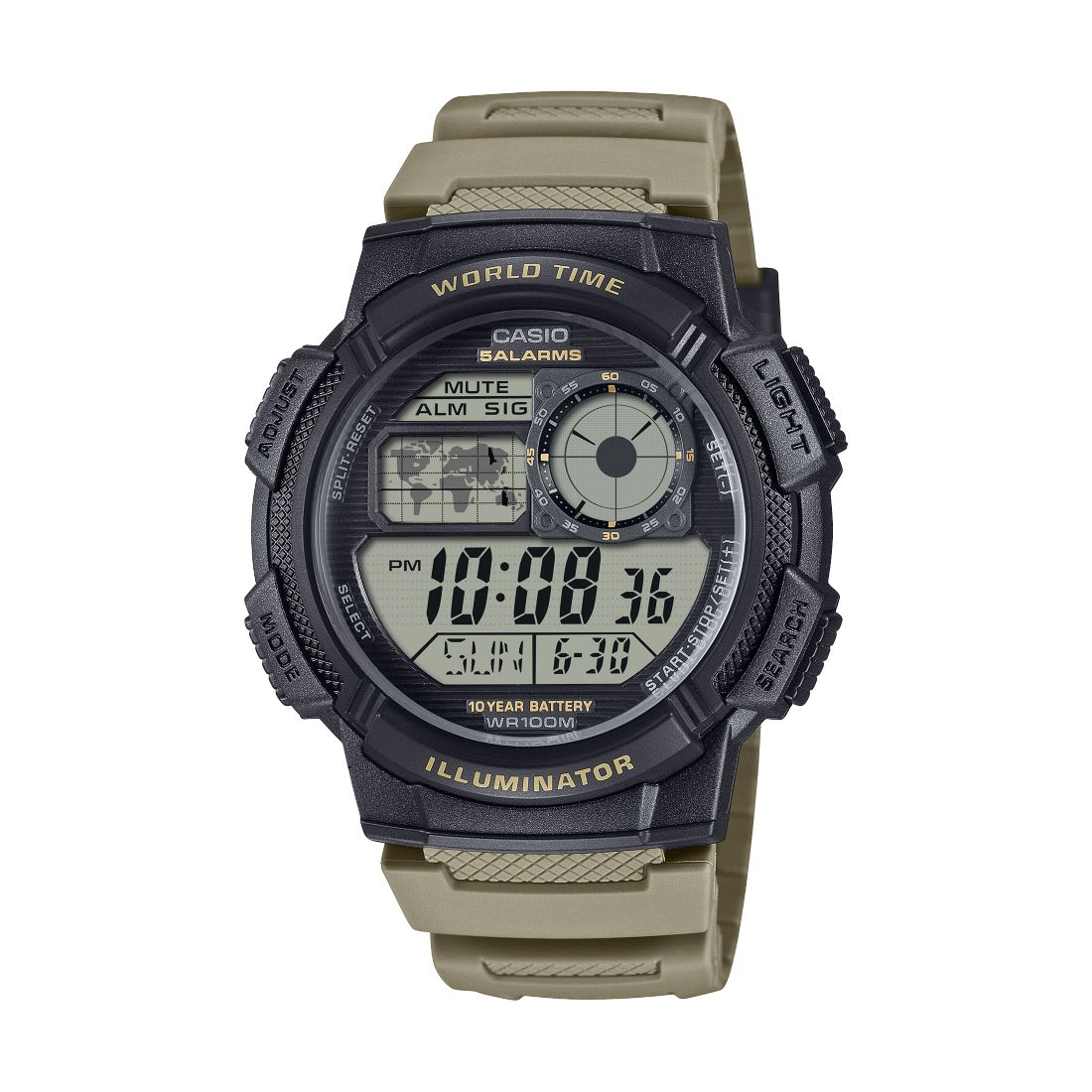 Casio Men's Digital Tan Resin Watch, 45mm