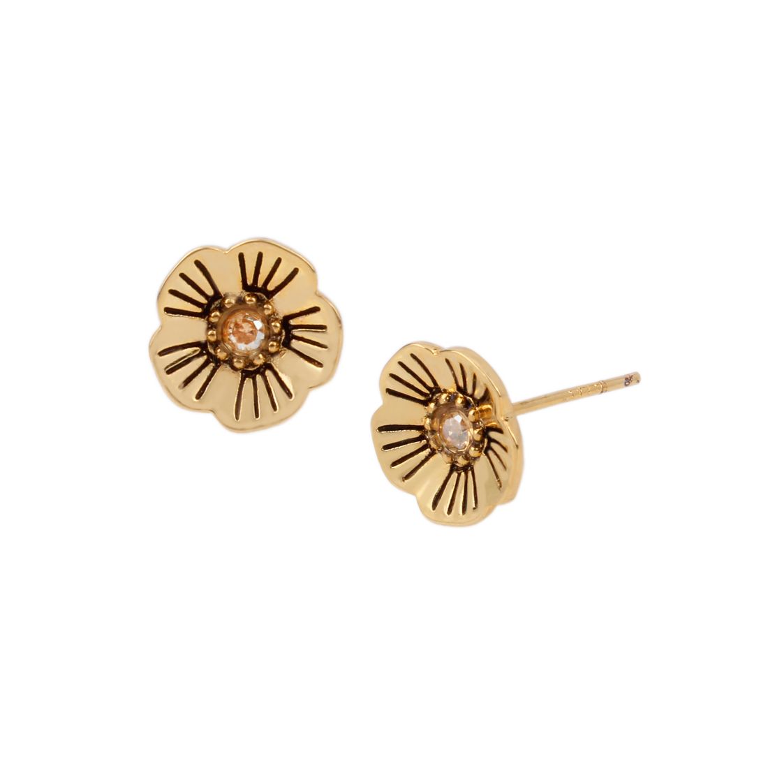 Coach Tea Rose Stud Earrings