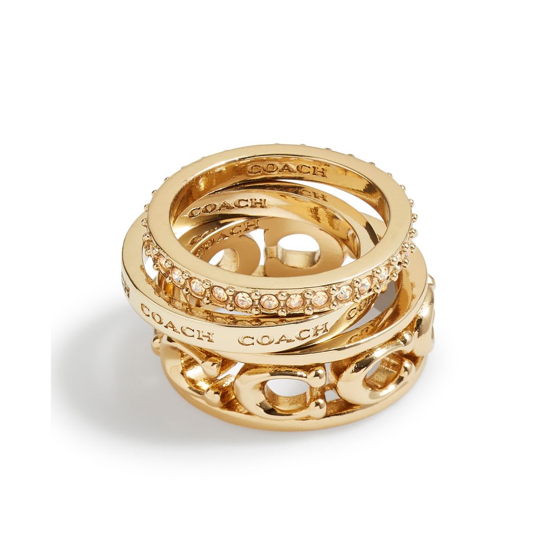 Coach Signature Openwork Ring Set, 3 Pieces