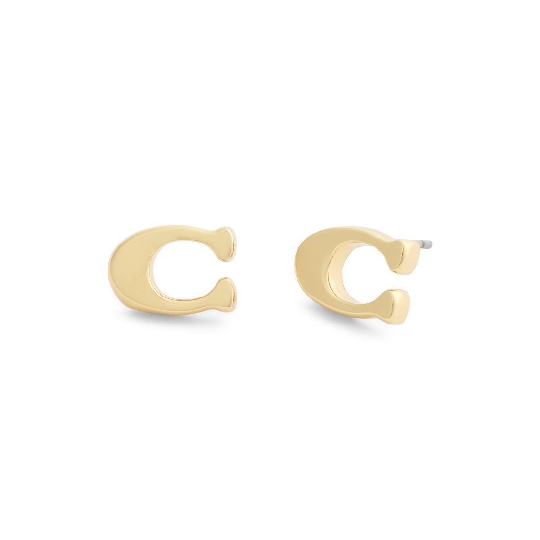 Coach Gold Signature C Stud Earrings