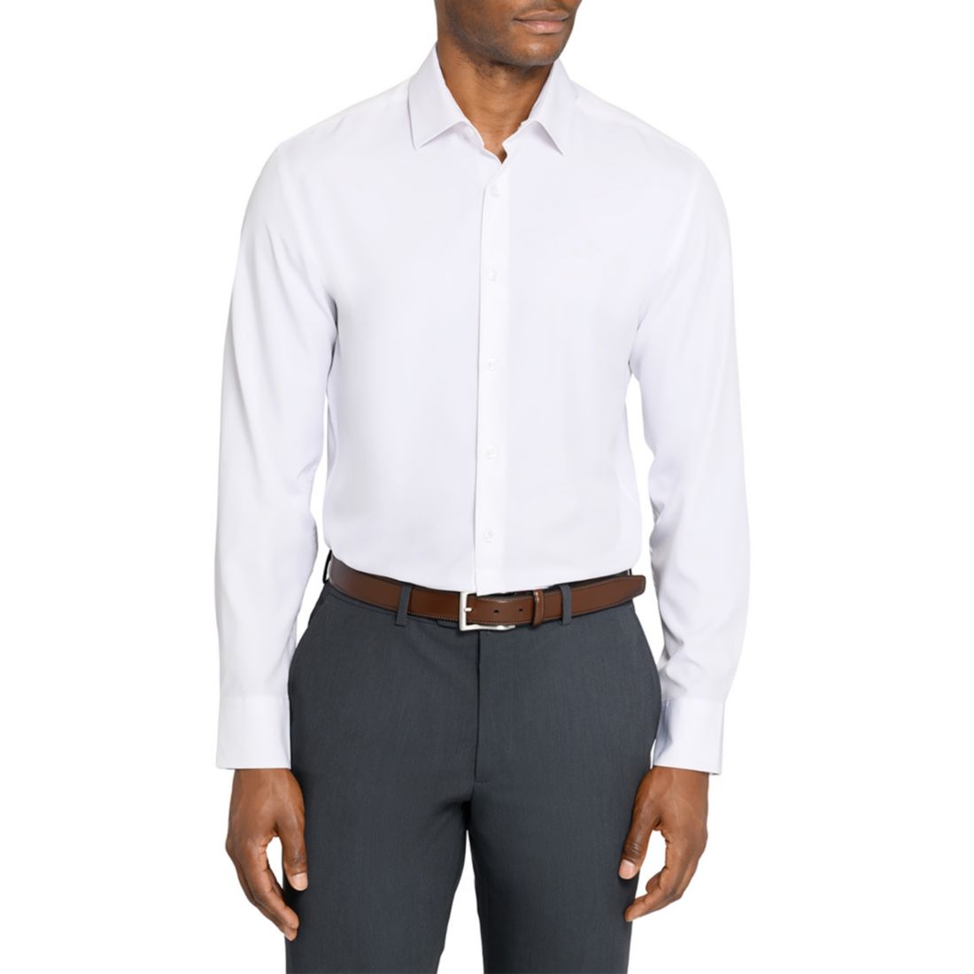 Construct Men's Solid Performance Stretch Cooling Comfort Dress Shirt