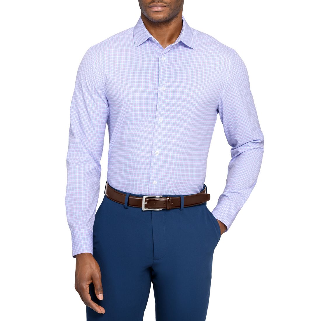 Construct Men's Plaid Long-Sleeve Dress Shirt