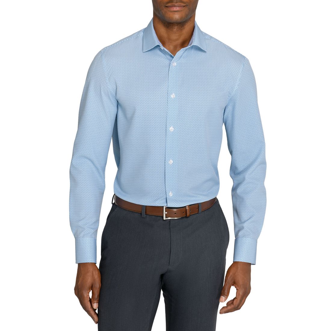 Construct Men's Slim-Fit Performance Stretch Comfort Dress Shirt