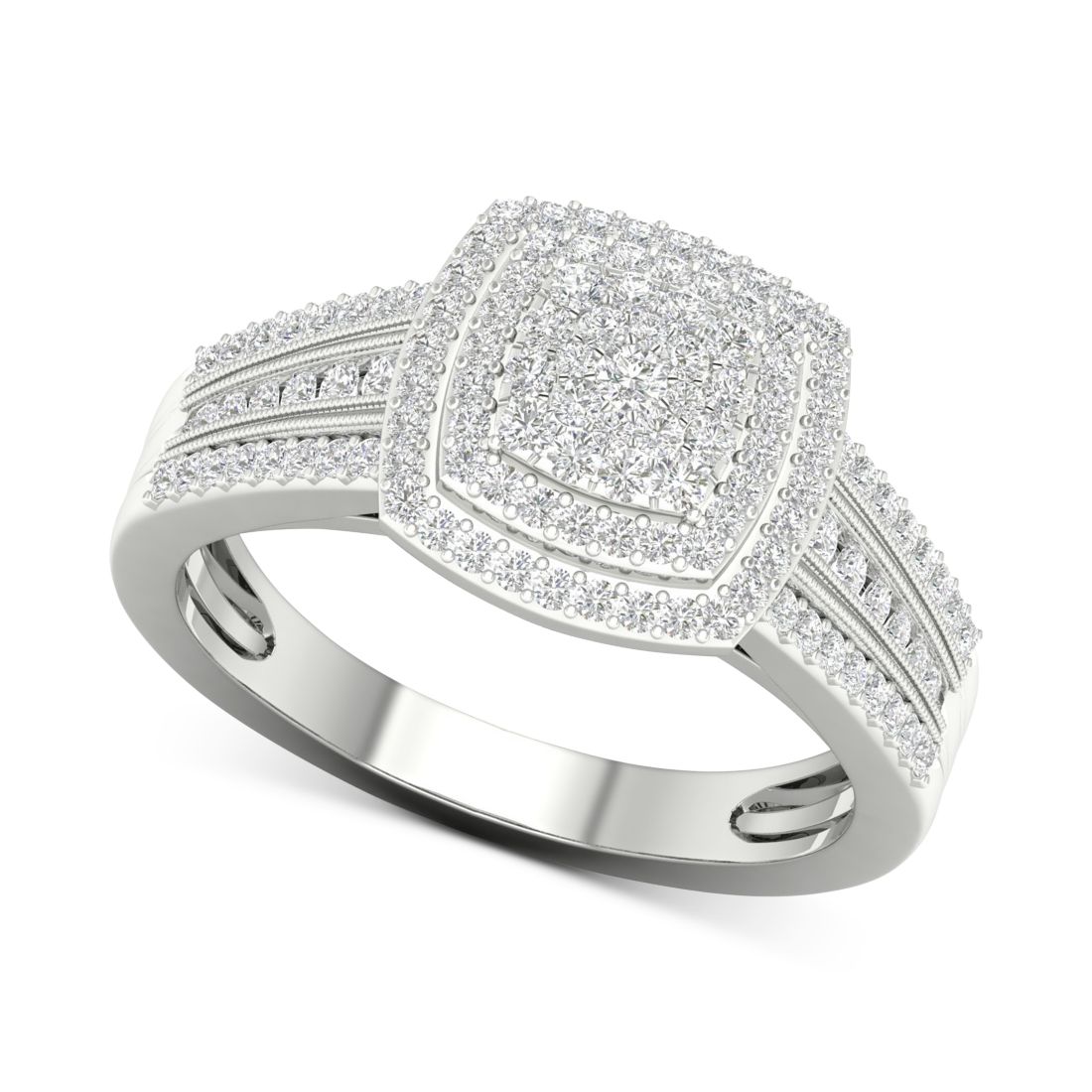 Macy's Diamond Cluster Ring (1/2 ct. t.w.) in Sterling Silver