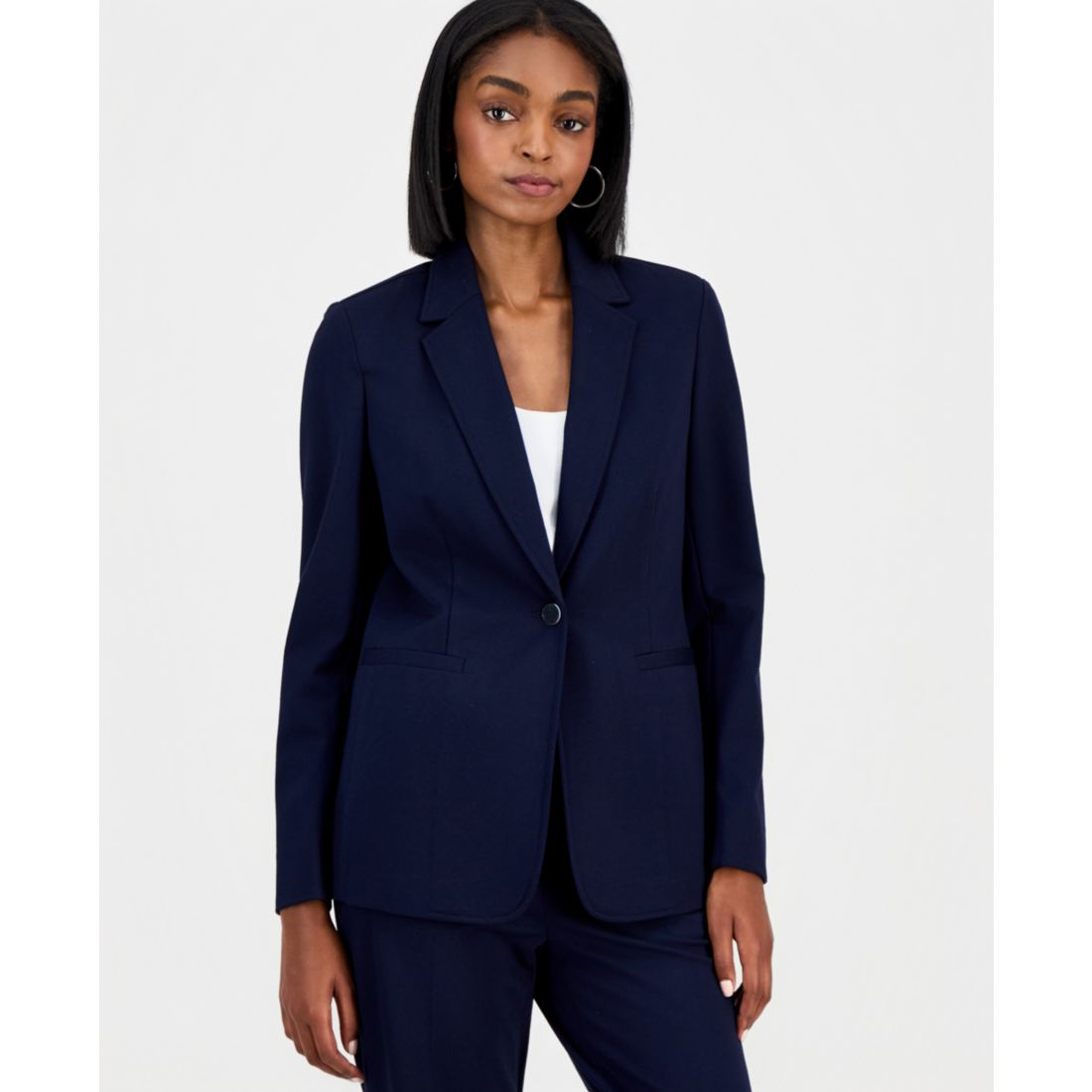 Bar Iii Women's Compression Notch-Collar Single Button Blazer, Created for Macy's