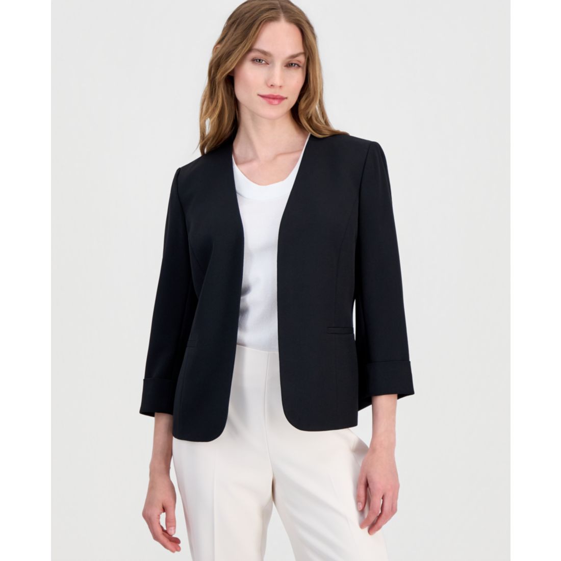 Kasper Women's Stretch Crepe Open-Front Blazer