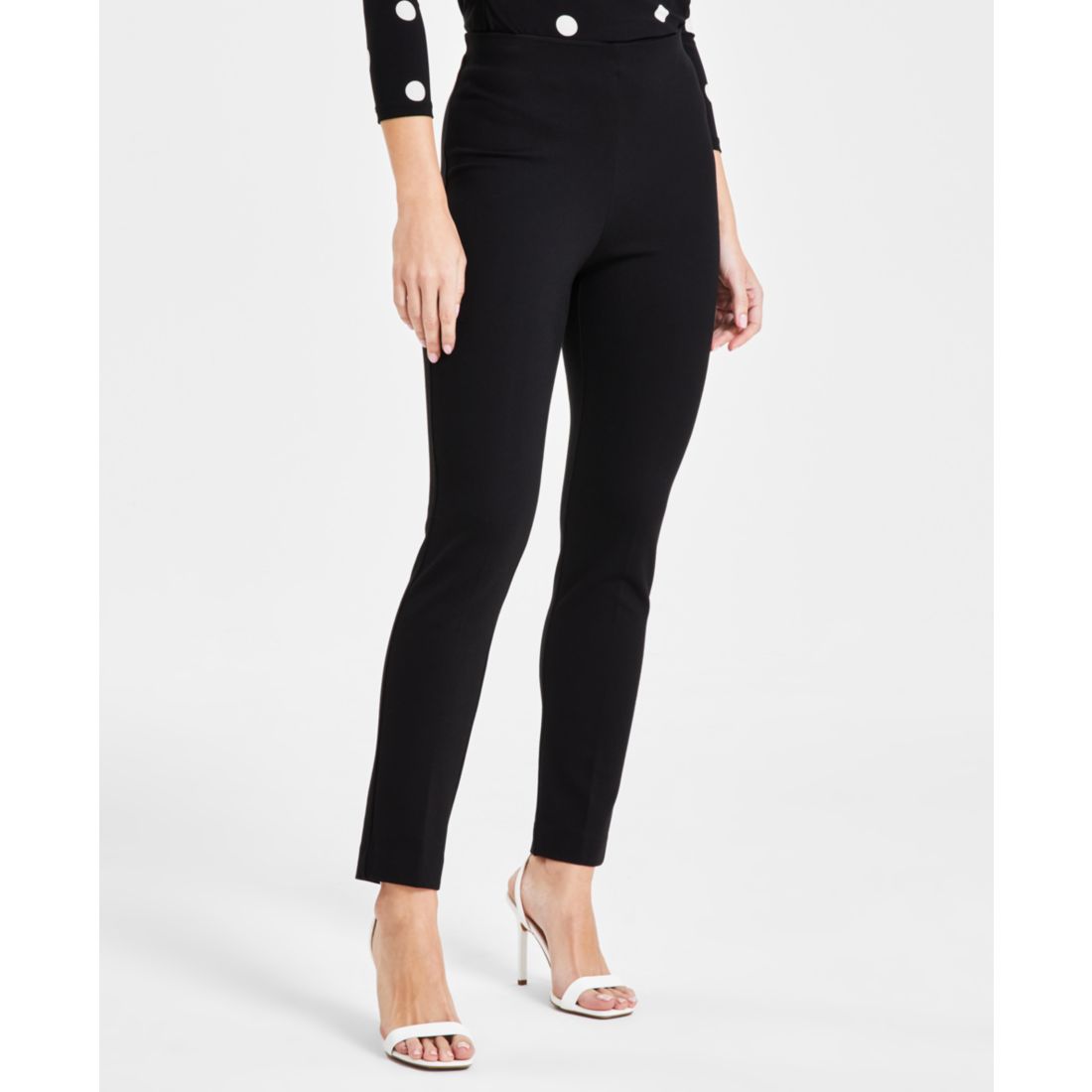 Anne Klein Petite Pull-On Compression Slim Ankle Pants