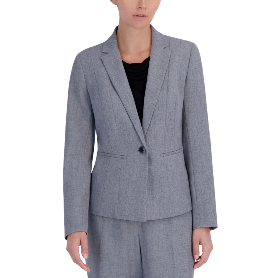 Kasper Women's Stretch Crepe One Button Blazer, Regular & Petite