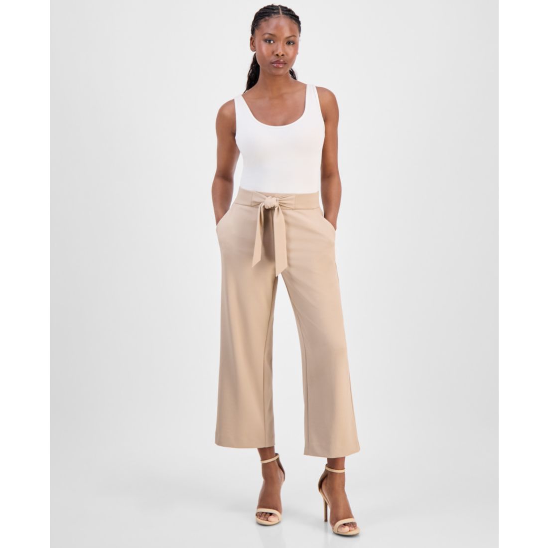 Anne Klein Essentials Petite Cropped Pull-On Pants
