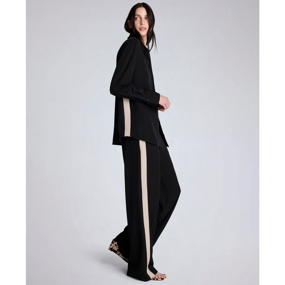Kenneth Cole Women's Oversized Button-Front Collared Shirt