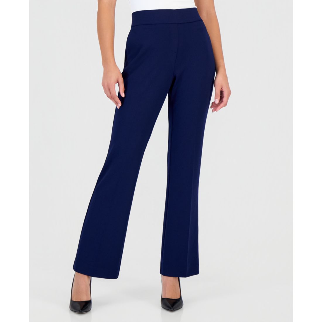 Anne Klein Essentials Petite High Rise Pull-On Pants
