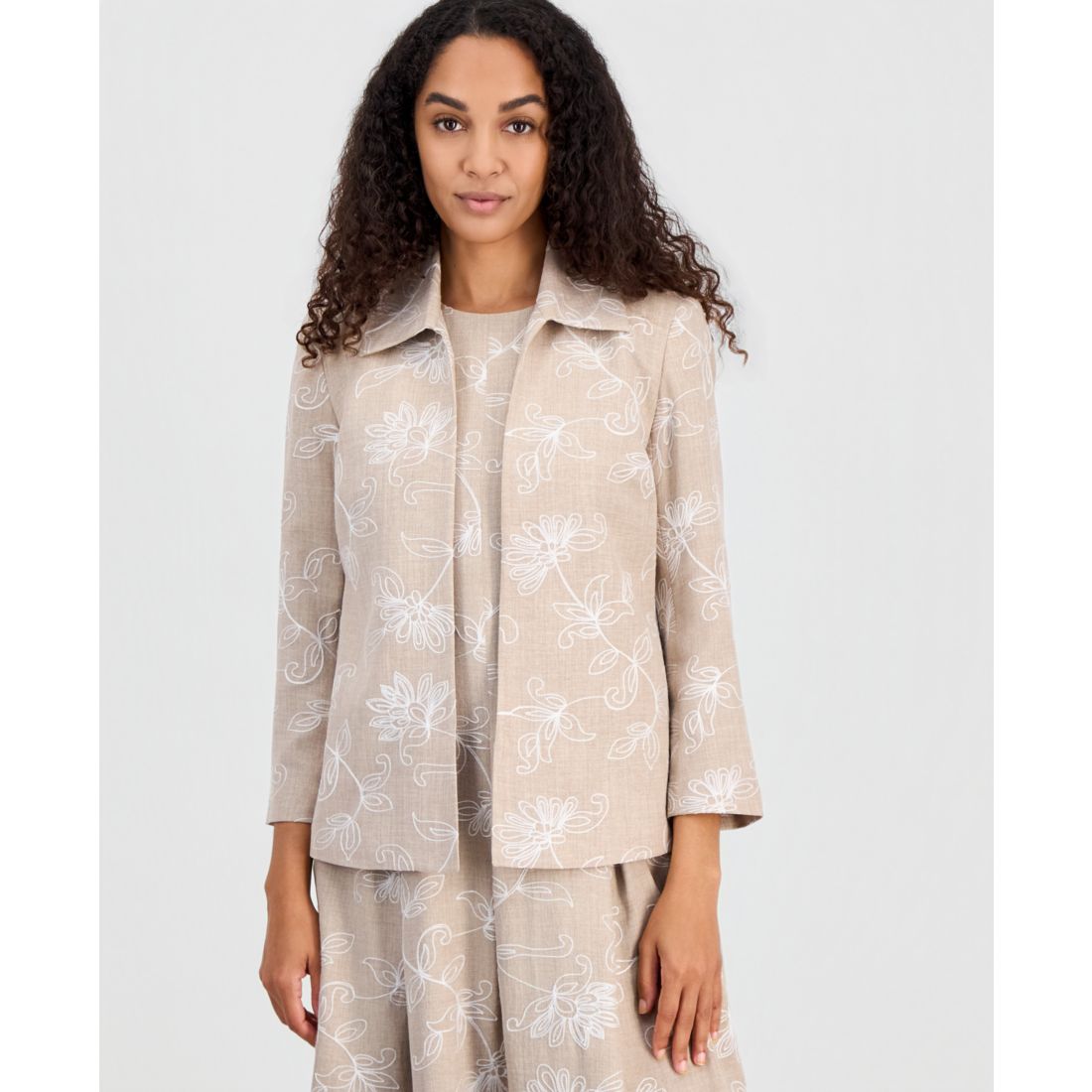 Kasper Women's Boxy Floral Embroidered Jacket, Regular & Petite