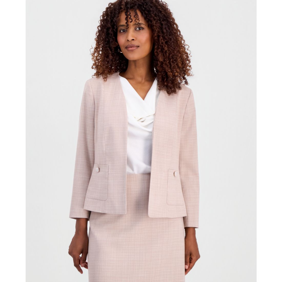 Kasper Women's Collarless Open-Front Blazer