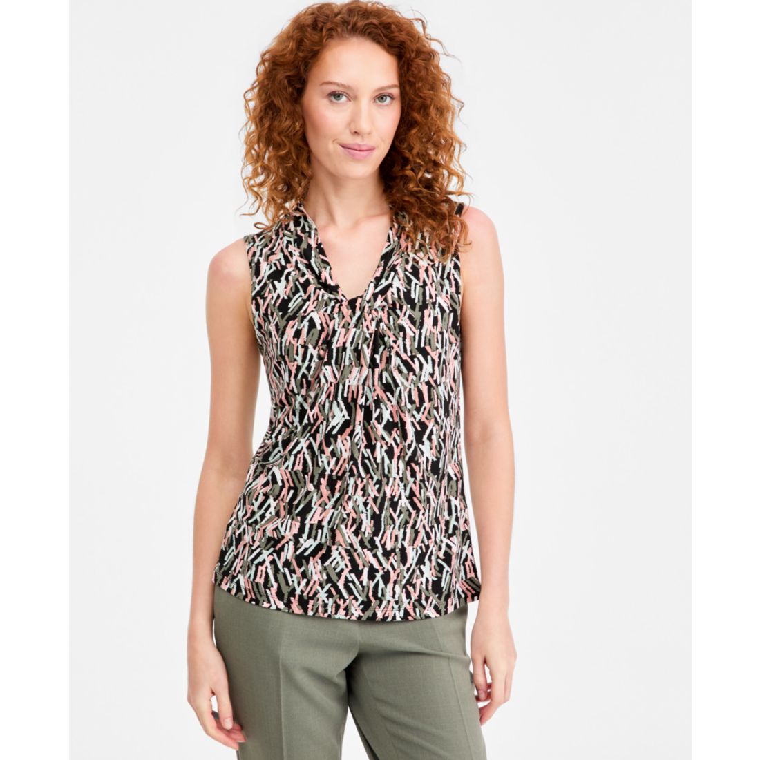 Kasper Women's Knot-Front Sleeveless Top