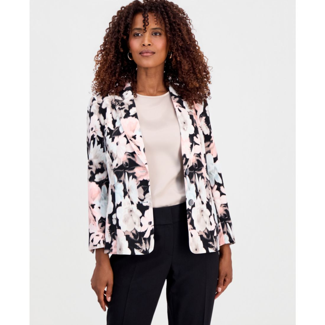 Kasper Women's Printed Two-Button Blazer