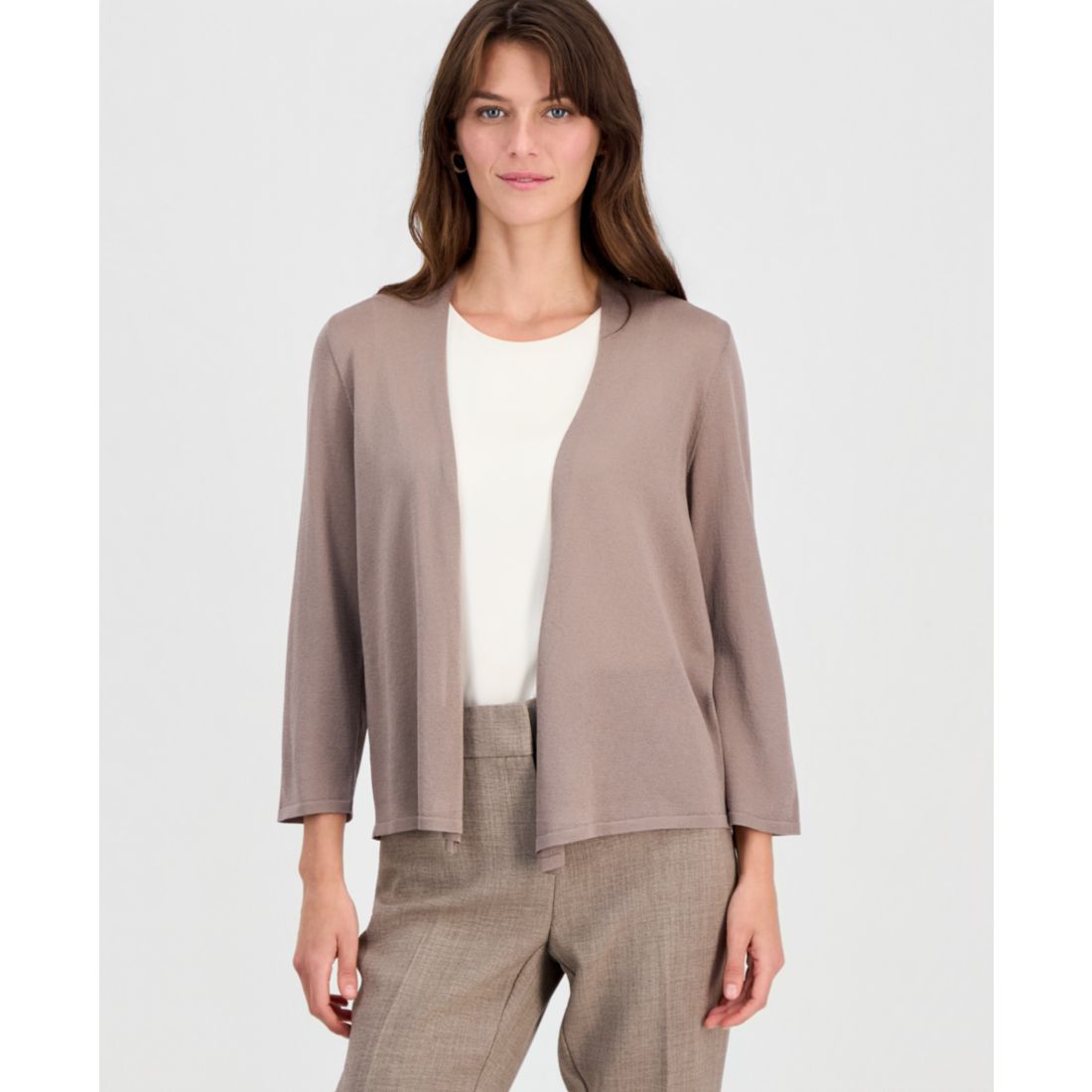 Kasper Women's Open-Front A-Line Cardigan