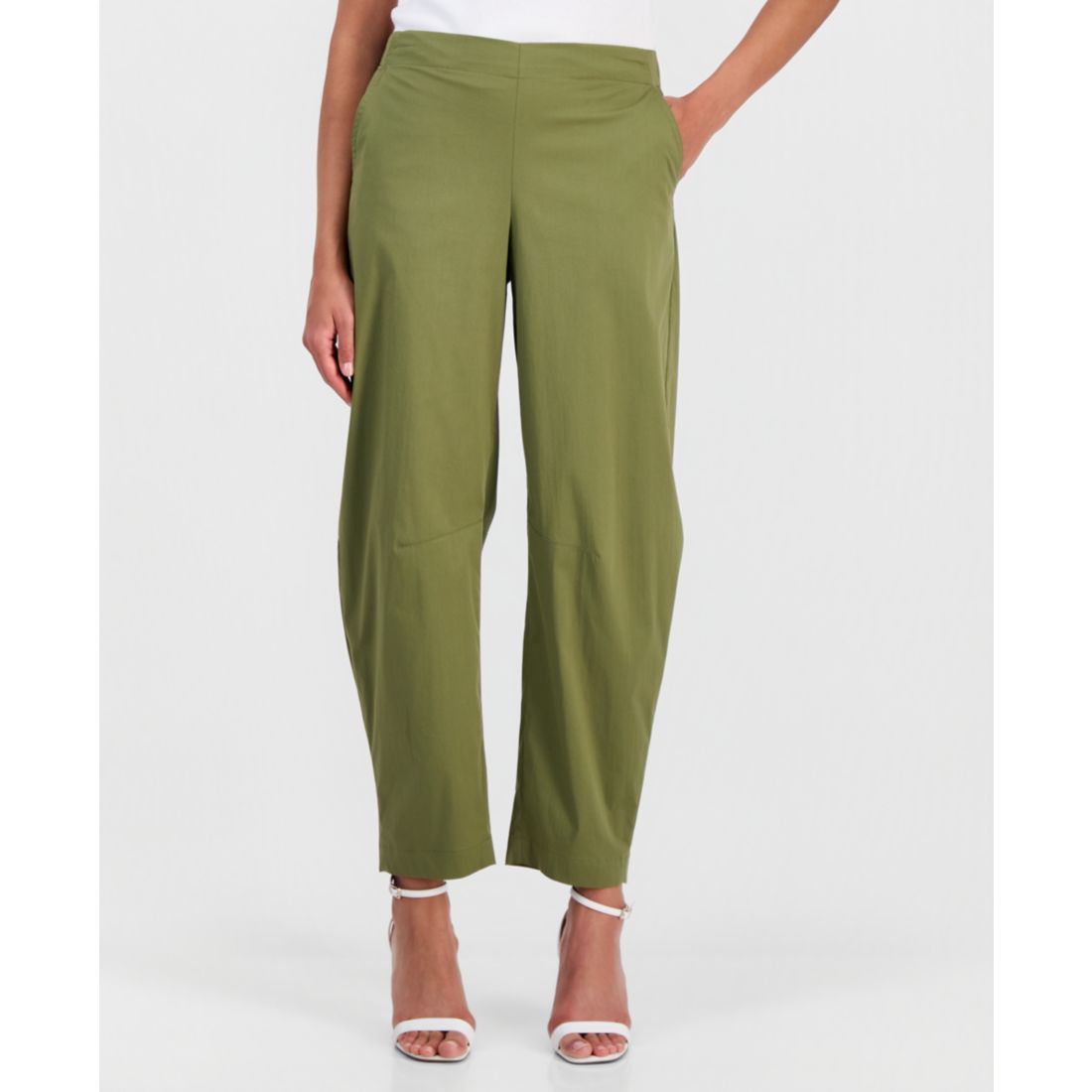 Anne Klein Women's Pull-On Barrel-Leg Ankle Pants