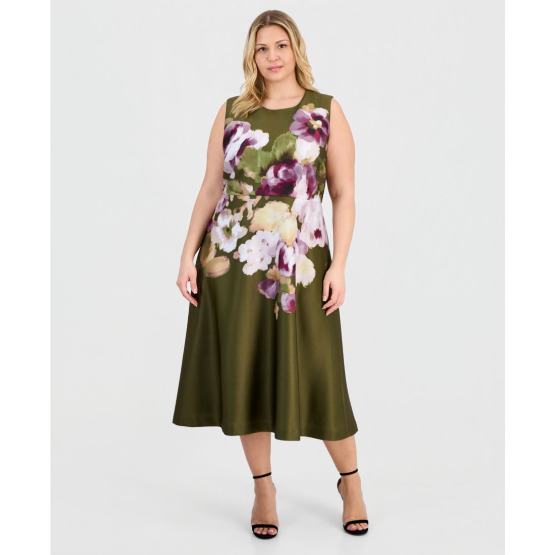 Anne Klein Plus-Size Printed Scuba A-Line Dress