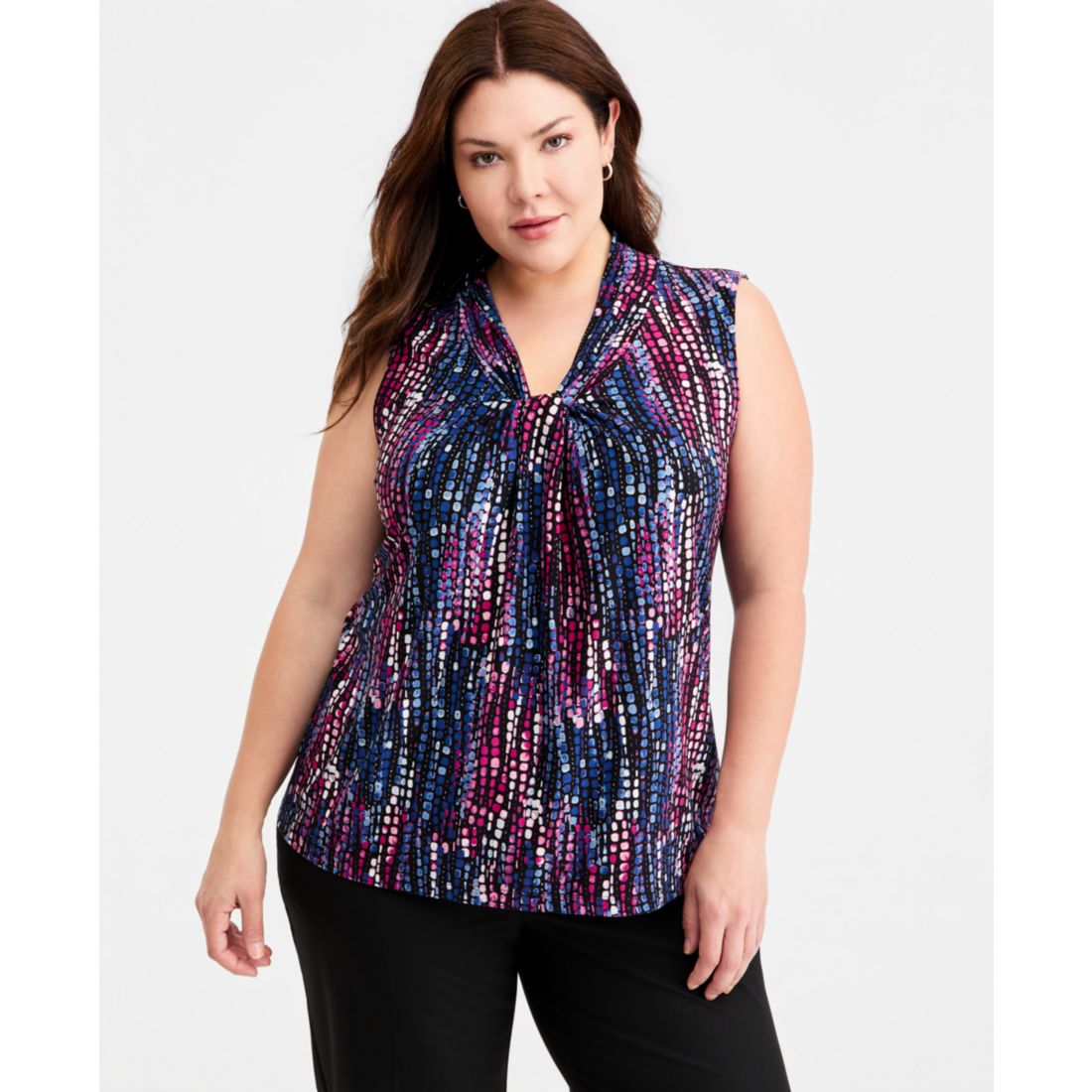 Kasper Plus Size Printed Sleeveless Top