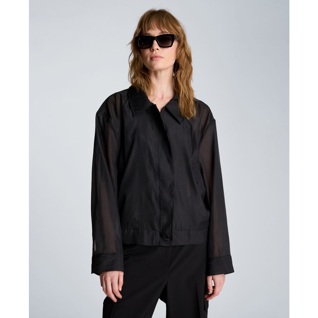 Kenneth Cole Women's Collared Neck Bomber Jacket