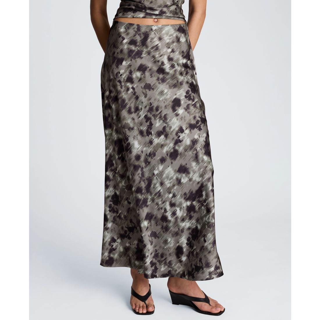 Kenneth Cole Women's Printed Flared Maxi Skirt