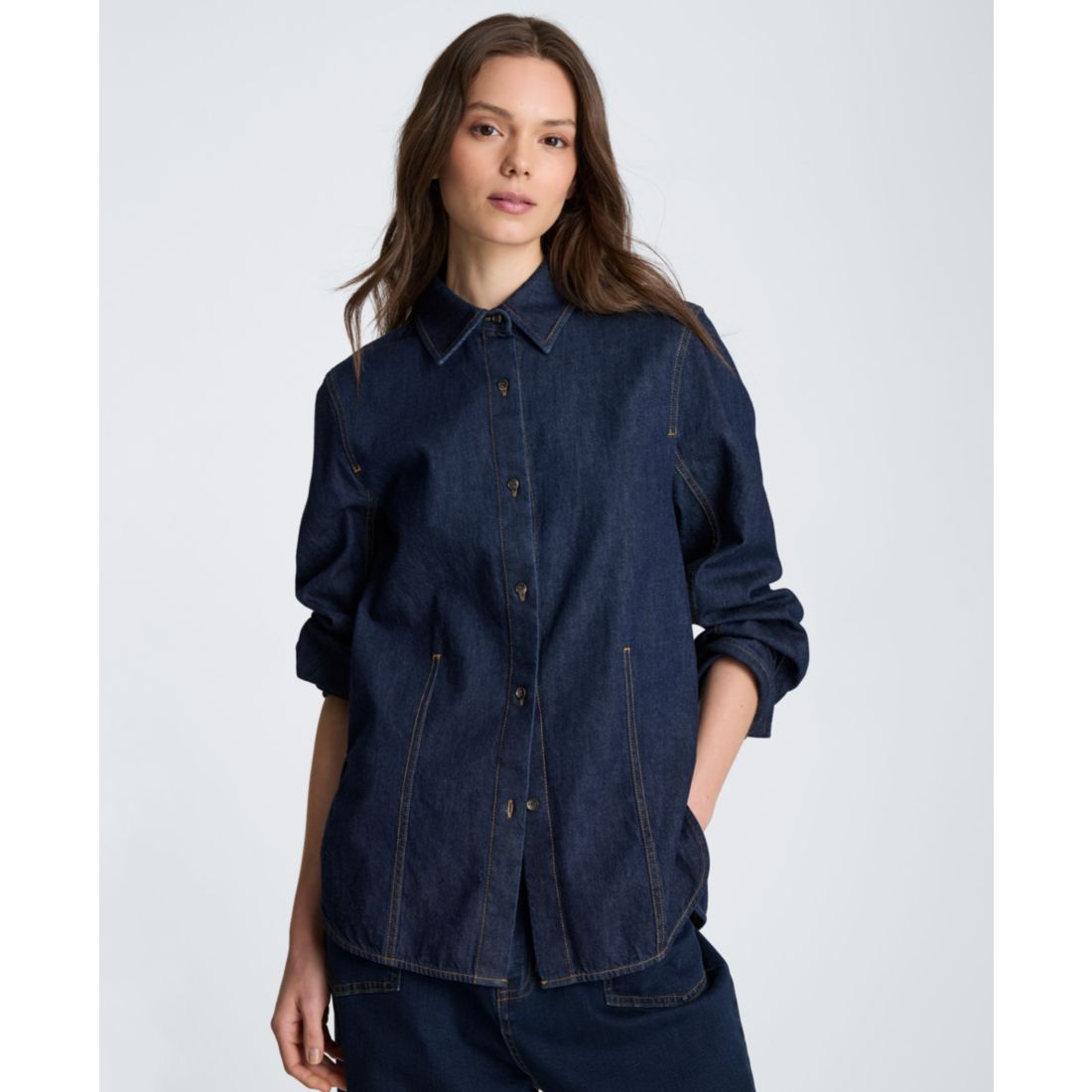 Kenneth Cole Women's Collared Front Button Shirt
