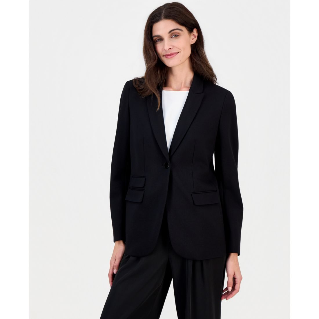 Anne Klein Women's Triple-Pocket One-Button Jacket