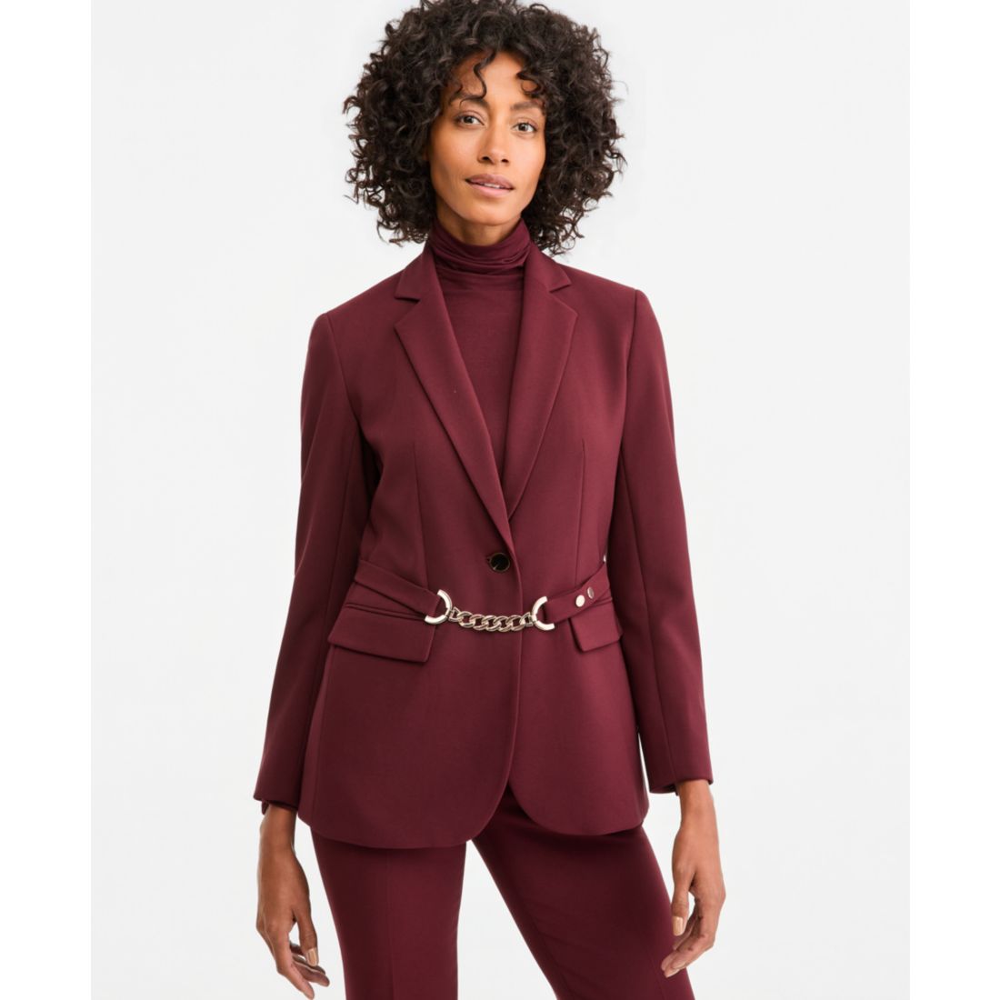 Anne Klein Women's Notch Collar Belted Blazer