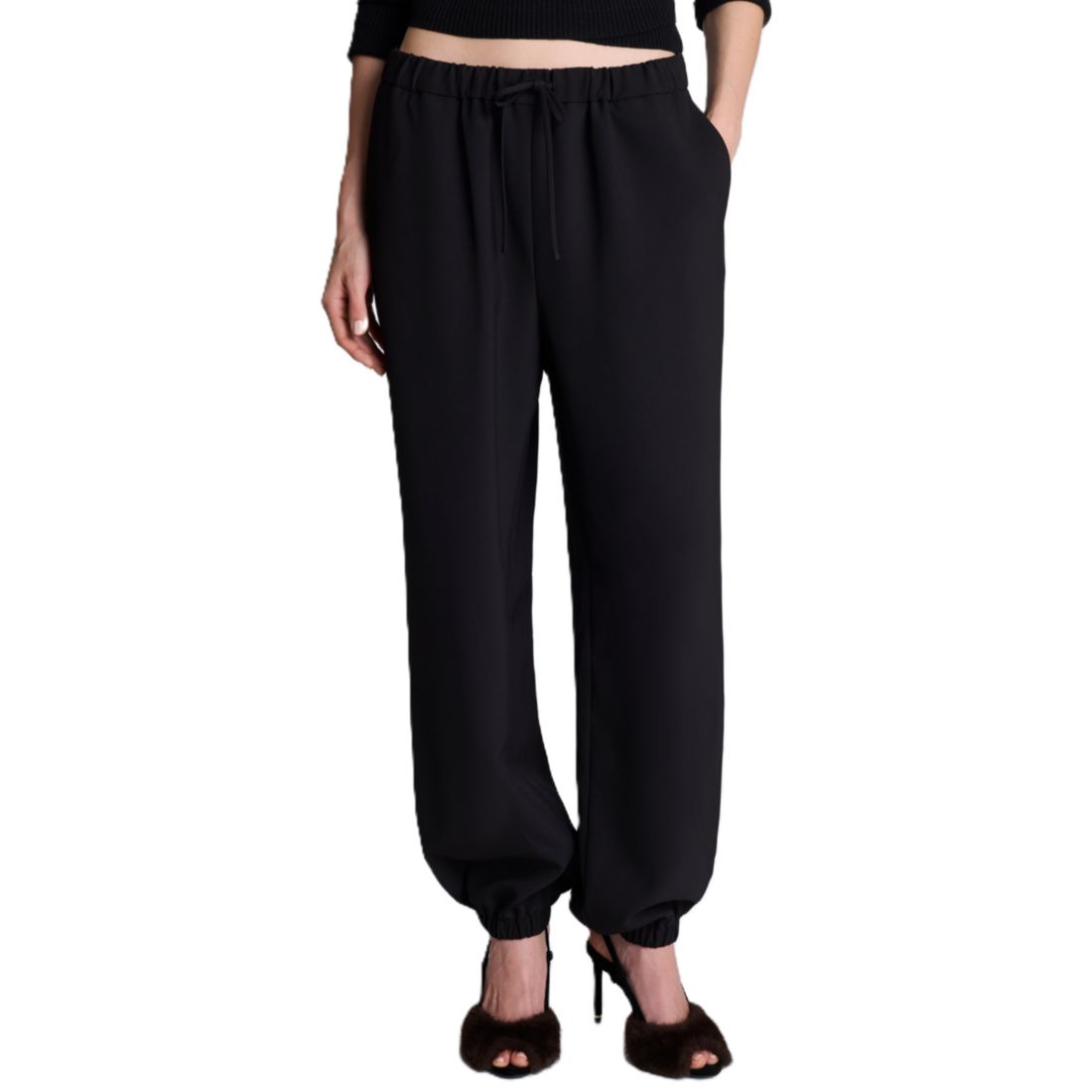 Kenneth Cole Women's Vision Twill Drawstring Jogger Pants