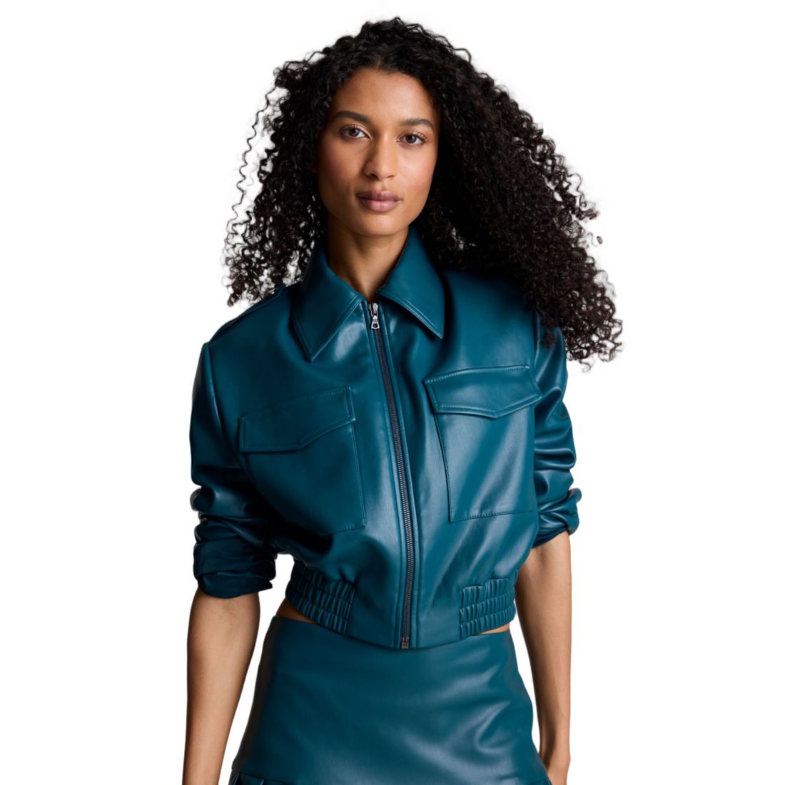 Kenneth Cole Women's Cropped Bomber Jacket