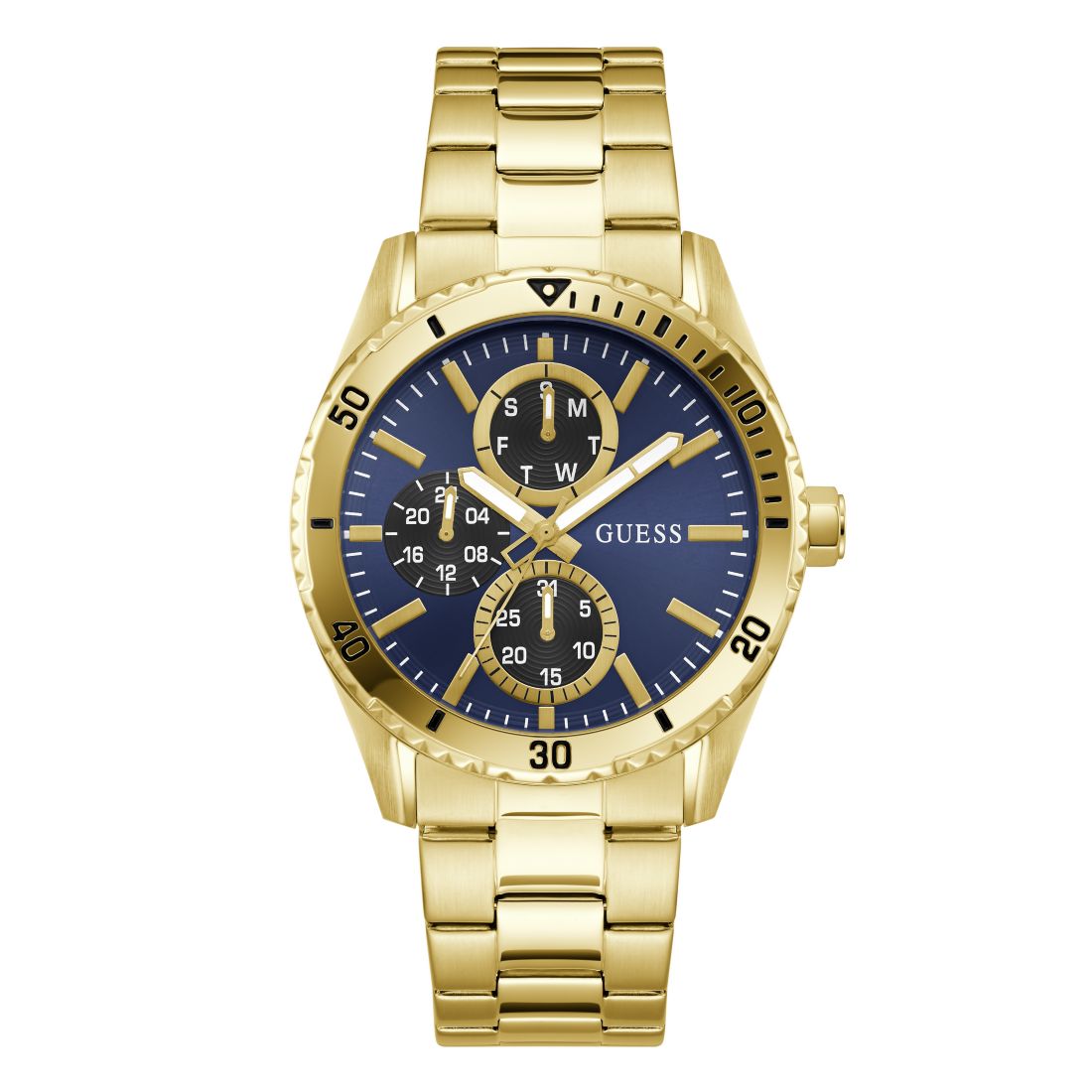 Guess Men's Gold-Tone Multi-Function Watch, 43mm