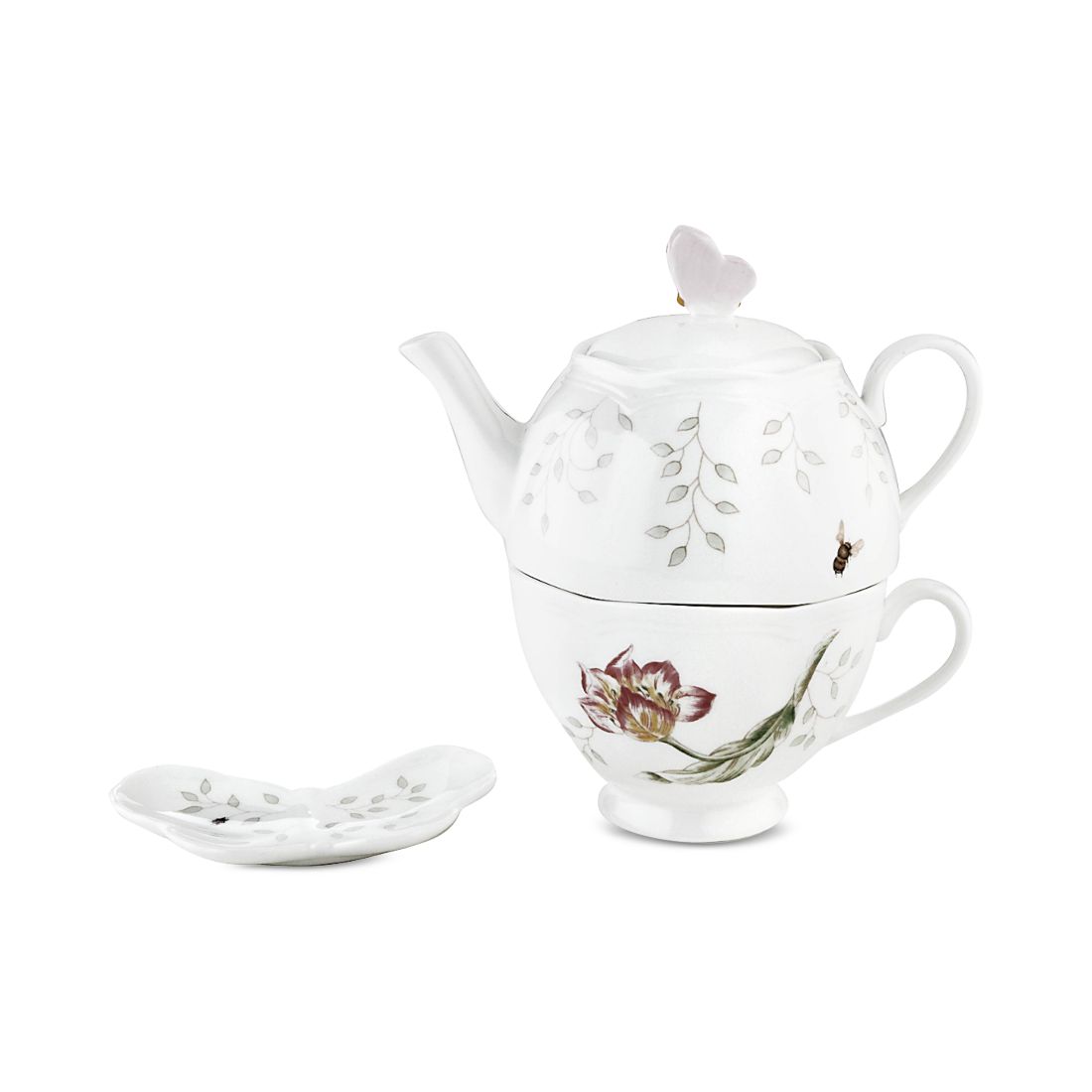 Lenox Butterfly Meadow Stackable Tea Set with Bag Holder