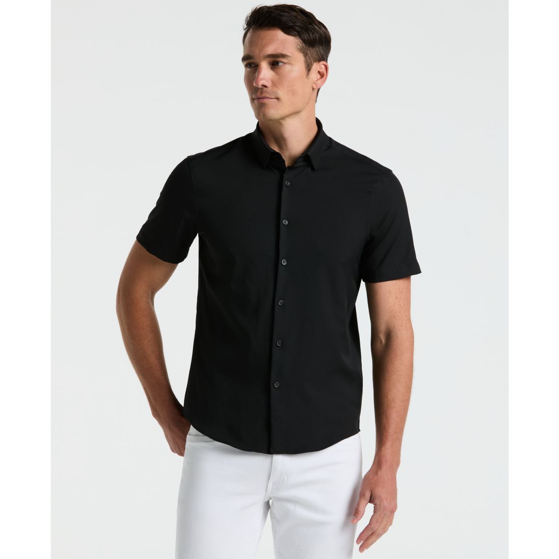 Perry Ellis Men's Short Sleeve Solid Shirt