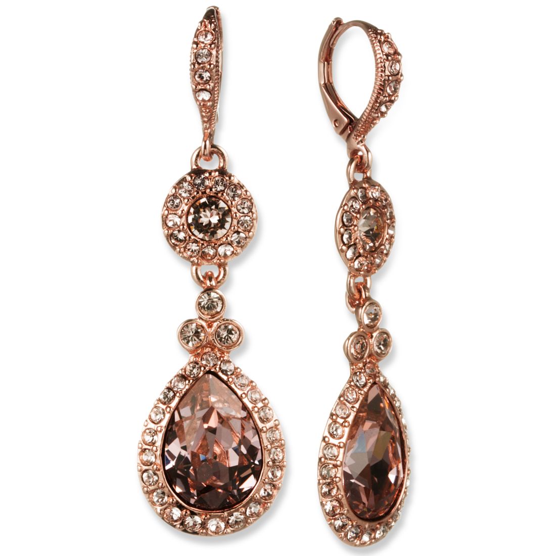 Givenchy Crystal Element Double Drop Earrings
