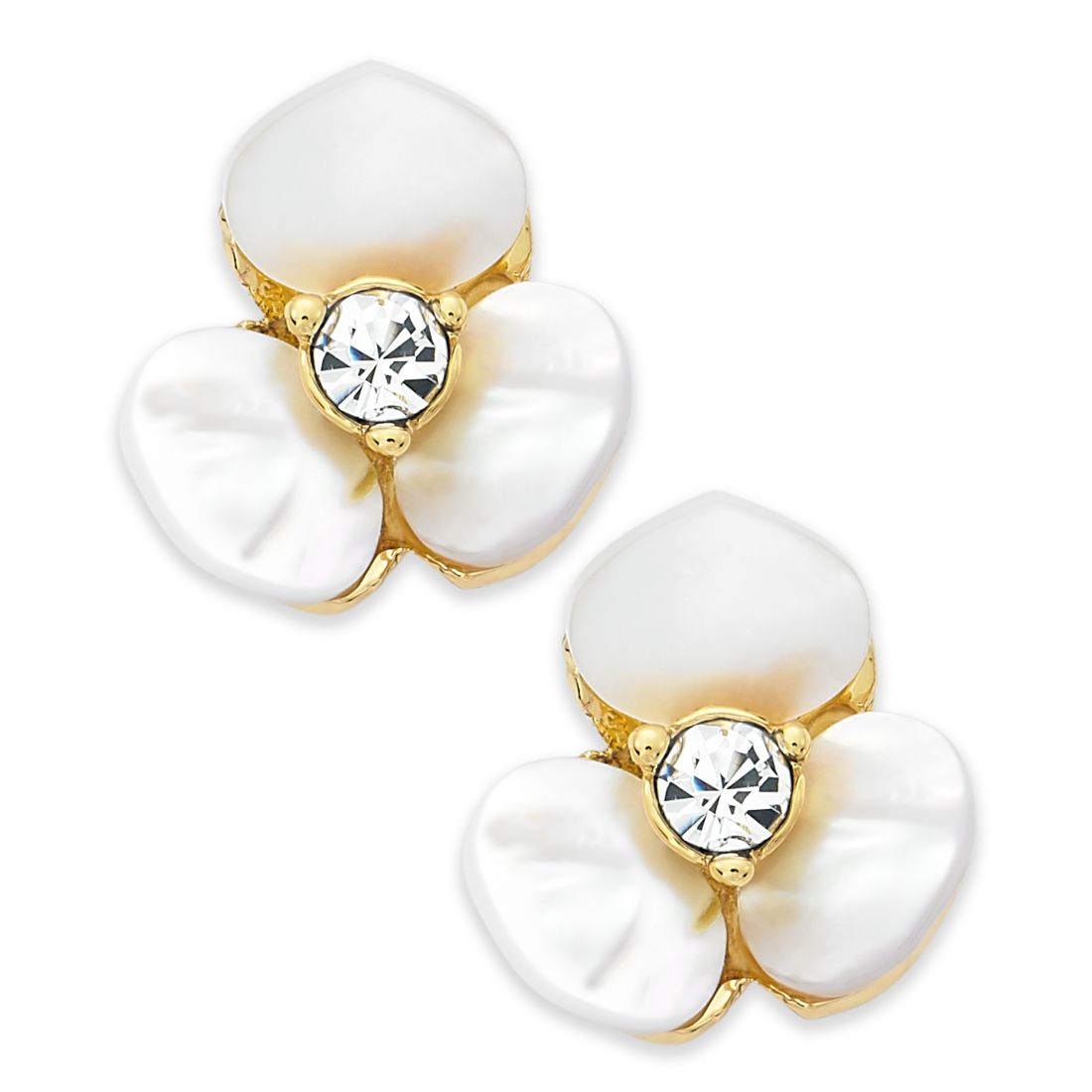 Kate Spade Daisy Loves Me Loves Me Not Post Dangle Earrings Gold White MINT online