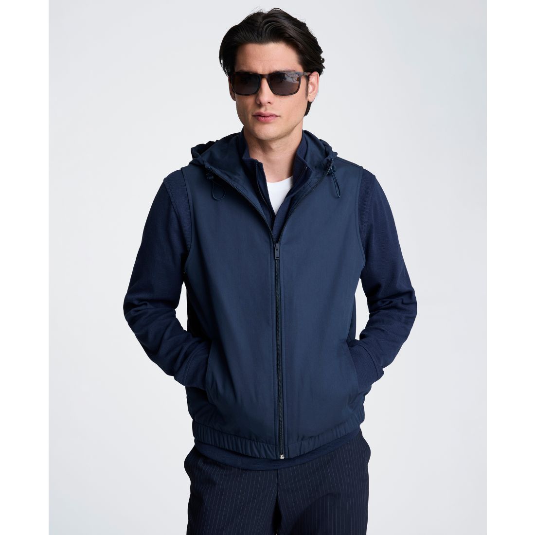 Kenneth Cole Men's Front Zip Hooded Jacket