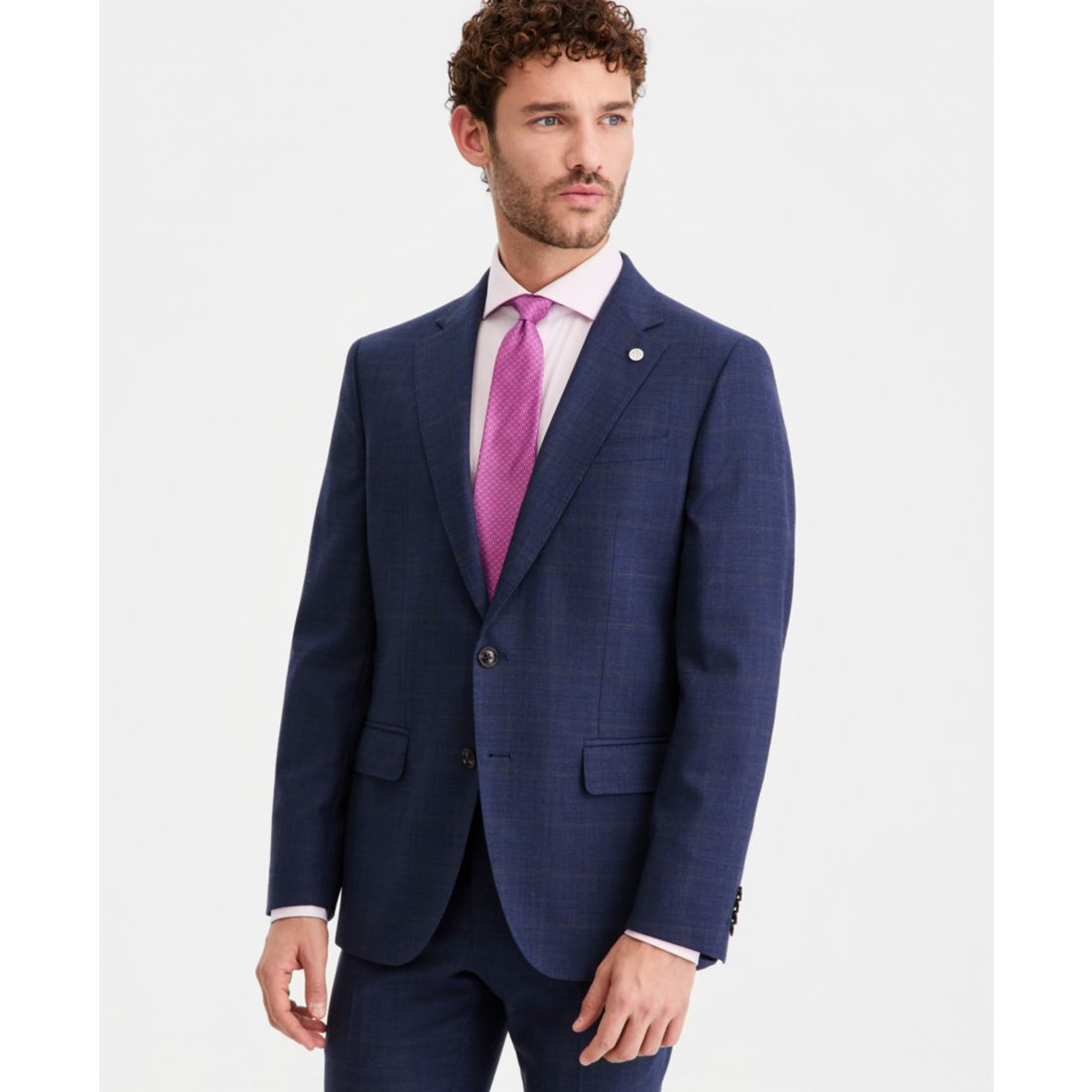 Ted Baker Ted by Ted Baker Men's Modern-Fit Wool-Blend Windowpane Suit Separates Jacket