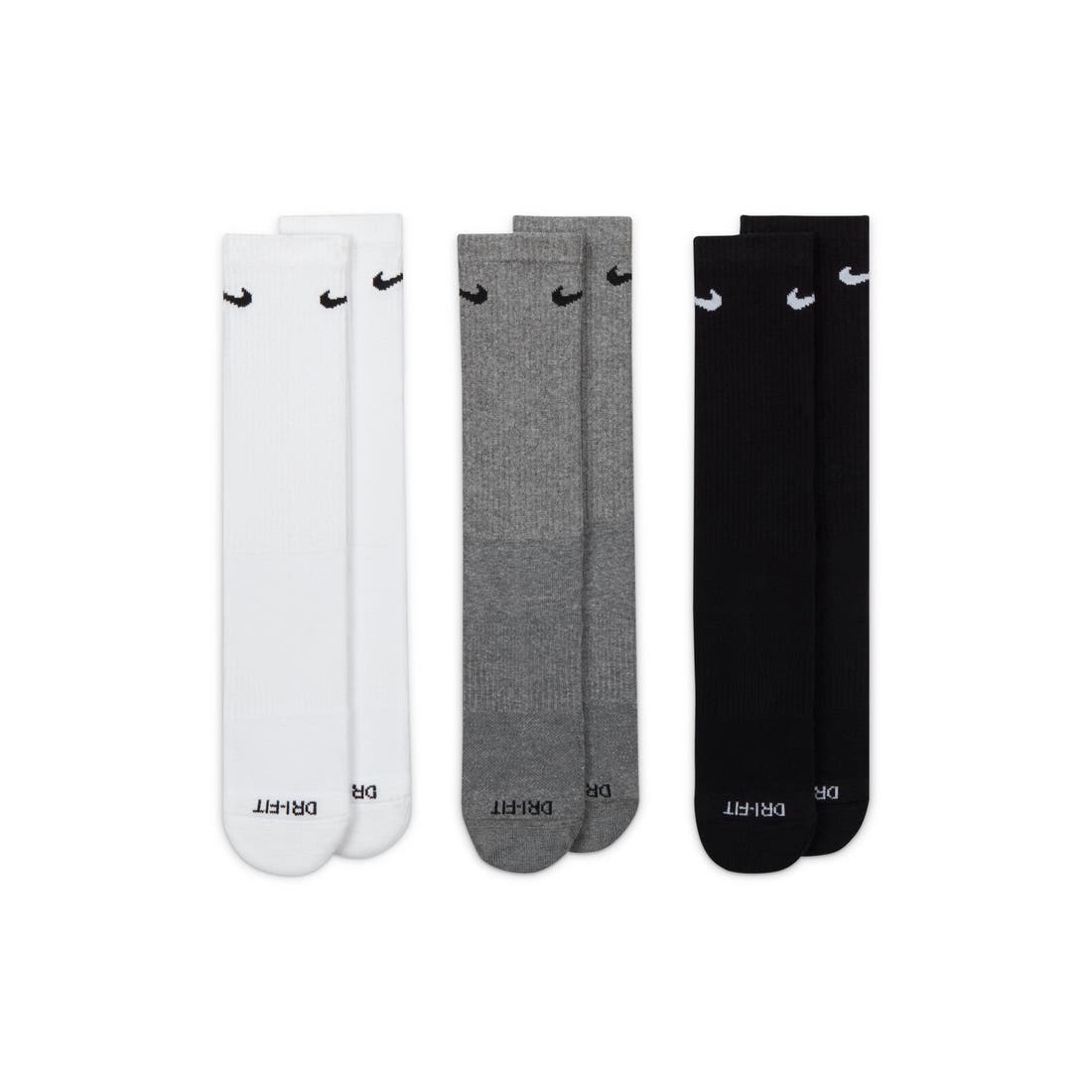 Nike Assorted 3-Pack Everyday Plus Cushion Crew Training Socks