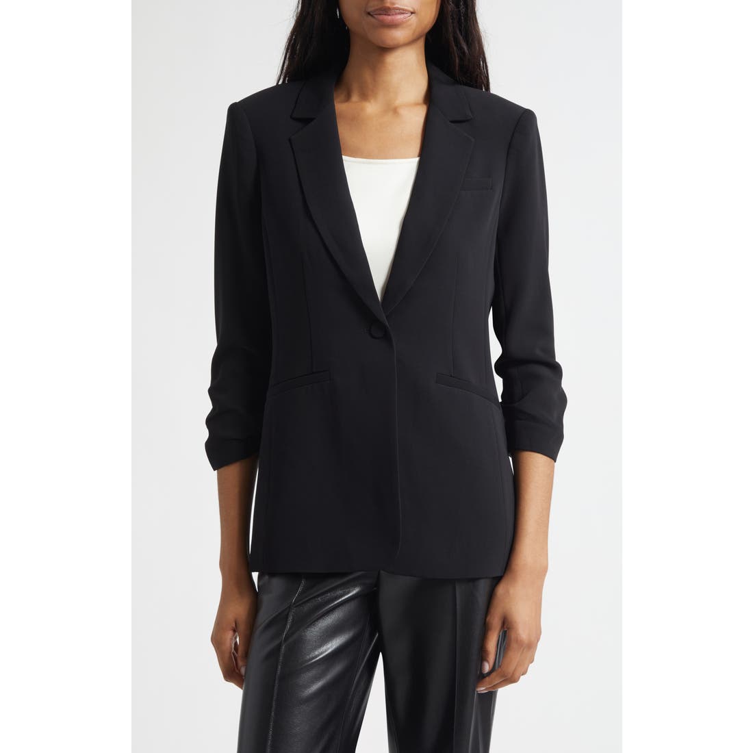 Cinq À Sept Khloe Ruched Sleeve Blazer