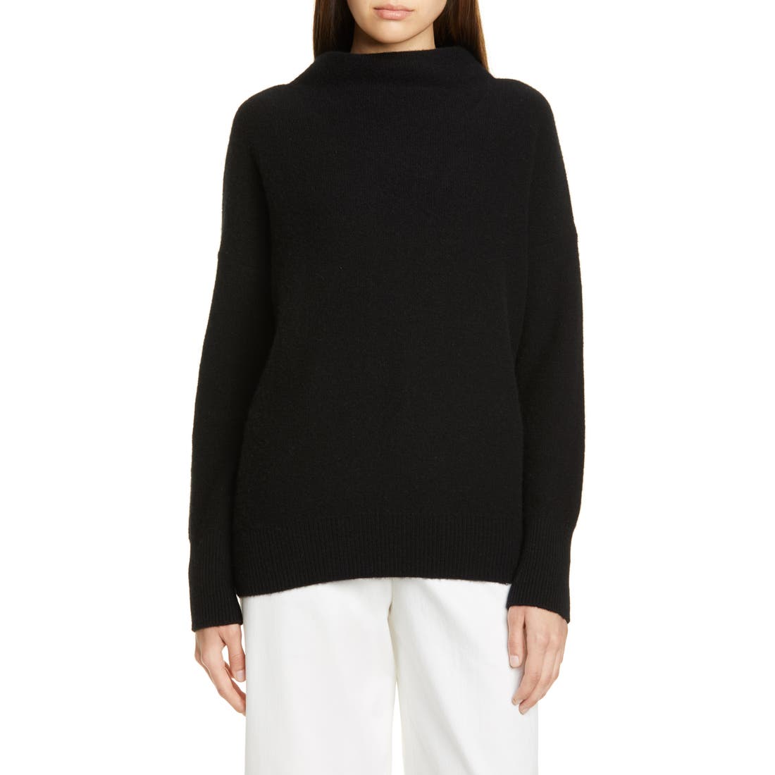 Vince Boiled Cashmere Funnel Neck Pullover